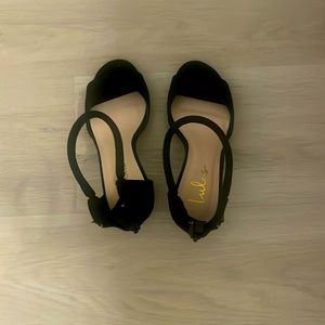 Taylor Black Suede Ankle Strap Heels (Women’s size 6.5)